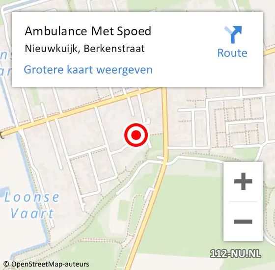 Locatie op kaart van de 112 melding: Ambulance Met Spoed Naar Nieuwkuijk, Berkenstraat op 15 januari 2017 06:02