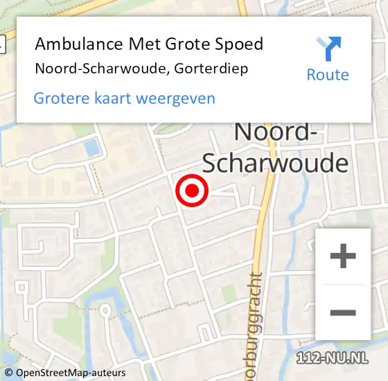 Locatie op kaart van de 112 melding: Ambulance Met Grote Spoed Naar Noord-Scharwoude, Gorterdiep op 15 januari 2017 20:19