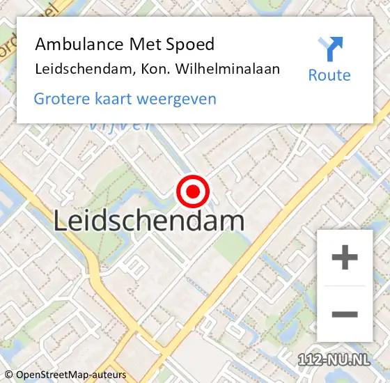 Locatie op kaart van de 112 melding: Ambulance Met Spoed Naar Leidschendam, Kon. Wilhelminalaan op 16 januari 2017 09:53