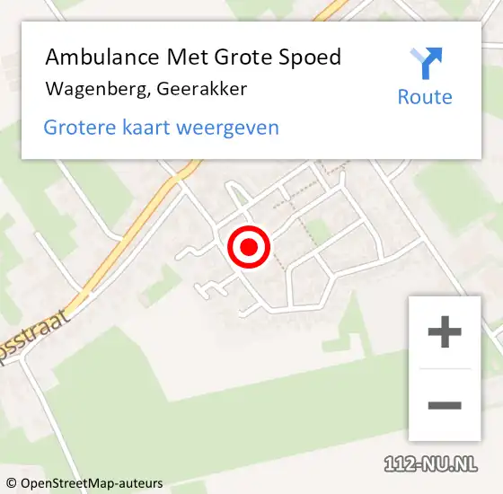 Locatie op kaart van de 112 melding: Ambulance Met Grote Spoed Naar Wagenberg, Geerakker op 16 januari 2017 11:51