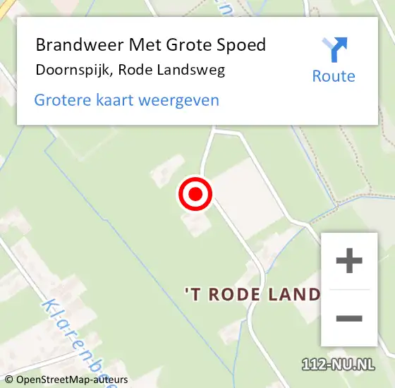 Locatie op kaart van de 112 melding: Brandweer Met Grote Spoed Naar Doornspijk, Rode Landsweg op 16 januari 2017 17:48