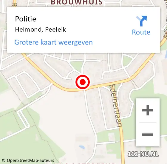 Locatie op kaart van de 112 melding: Politie Helmond, Peeleik op 17 januari 2017 18:09