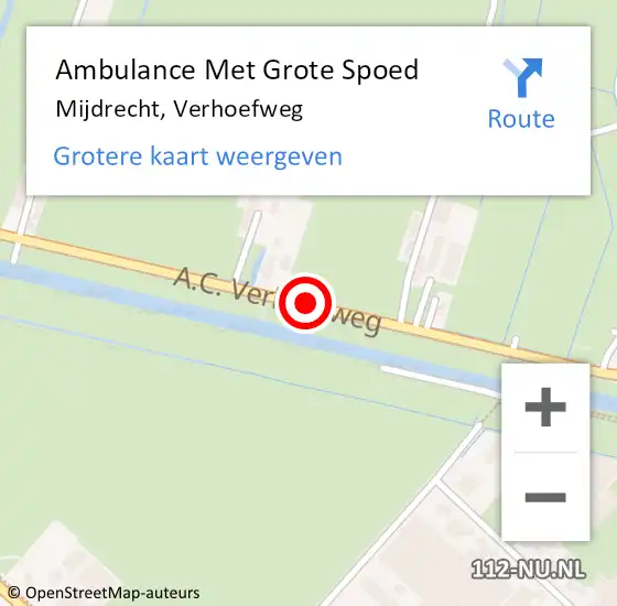 Locatie op kaart van de 112 melding: Ambulance Met Grote Spoed Naar Mijdrecht, Verhoefweg op 17 januari 2017 20:19