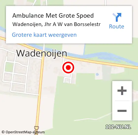 Locatie op kaart van de 112 melding: Ambulance Met Grote Spoed Naar Wadenoijen, Jhr A W van Borsselestr op 18 januari 2017 13:24