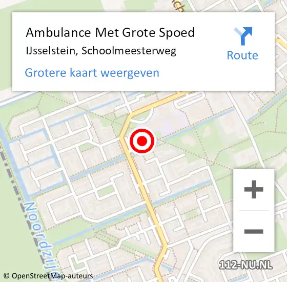 Locatie op kaart van de 112 melding: Ambulance Met Grote Spoed Naar IJsselstein, Schoolmeesterweg op 18 januari 2017 16:56