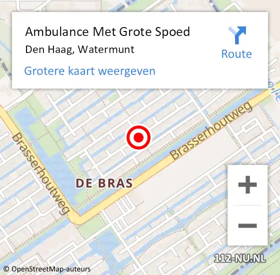 Locatie op kaart van de 112 melding: Ambulance Met Grote Spoed Naar Den Haag, Watermunt op 19 januari 2017 08:12