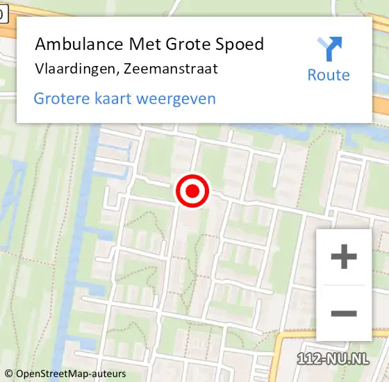 Locatie op kaart van de 112 melding: Ambulance Met Grote Spoed Naar Vlaardingen, Zeemanstraat op 19 januari 2017 20:50