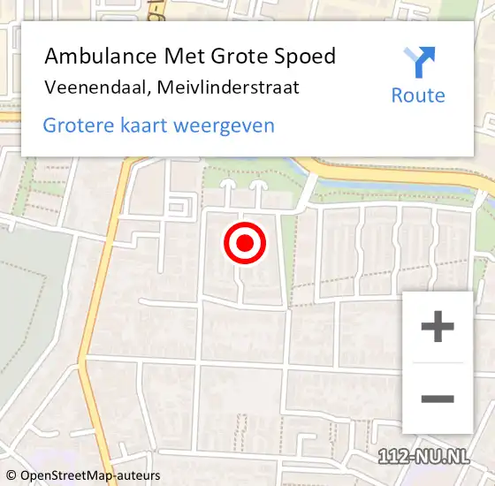 Locatie op kaart van de 112 melding: Ambulance Met Grote Spoed Naar Veenendaal, Meivlinderstraat op 19 januari 2017 23:35