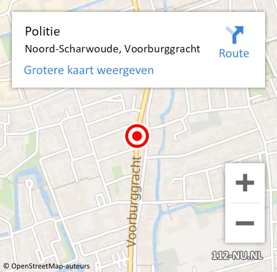 Locatie op kaart van de 112 melding: Politie Noord-Scharwoude, Voorburggracht op 20 januari 2017 00:36