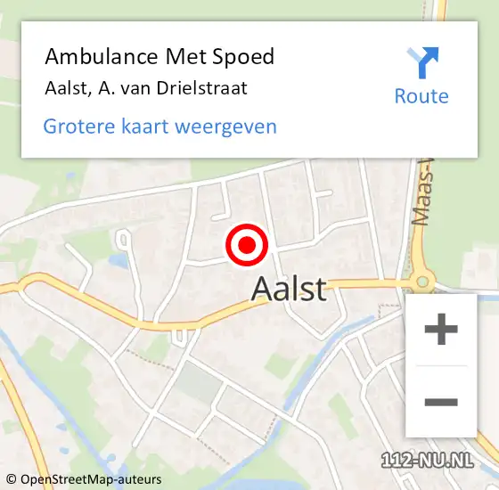 Locatie op kaart van de 112 melding: Ambulance Met Spoed Naar Aalst, A. van Drielstraat op 20 januari 2017 07:22