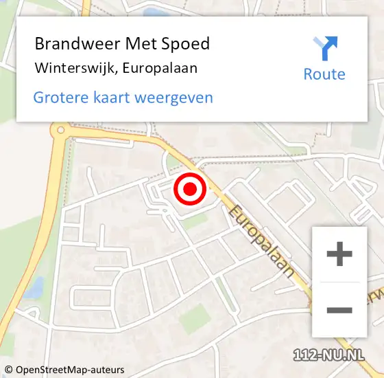 Locatie op kaart van de 112 melding: Brandweer Met Spoed Naar Winterswijk, Europalaan op 20 januari 2017 08:20