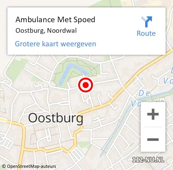 Locatie op kaart van de 112 melding: Ambulance Met Spoed Naar Oostburg, Noordwal op 20 januari 2017 08:38