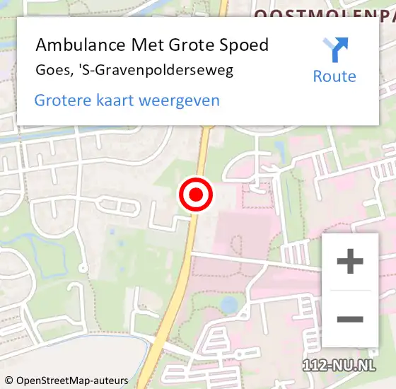 Locatie op kaart van de 112 melding: Ambulance Met Grote Spoed Naar Goes, 'S-Gravenpolderseweg op 20 januari 2017 08:41