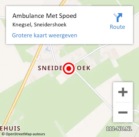 Locatie op kaart van de 112 melding: Ambulance Met Spoed Naar Knegsel, Sneidershoek op 21 januari 2017 15:02