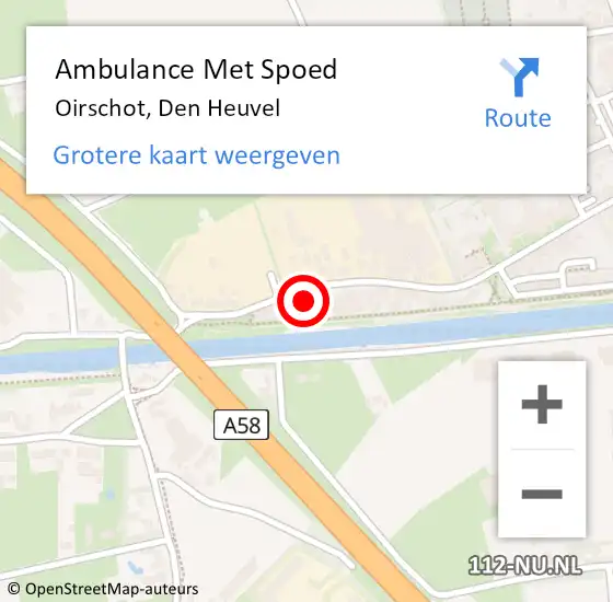 Locatie op kaart van de 112 melding: Ambulance Met Spoed Naar Oirschot, Den Heuvel op 22 januari 2017 07:42