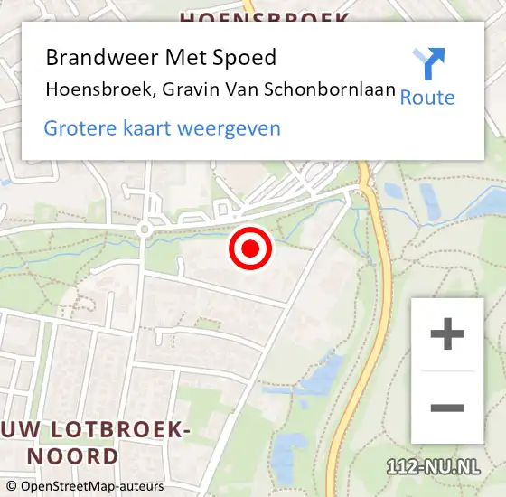 Locatie op kaart van de 112 melding: Brandweer Met Spoed Naar Hoensbroek, Gravin Van Schonbornlaan op 22 januari 2017 15:27