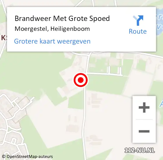 Locatie op kaart van de 112 melding: Brandweer Met Grote Spoed Naar Moergestel, Heiligenboom op 23 januari 2017 03:03