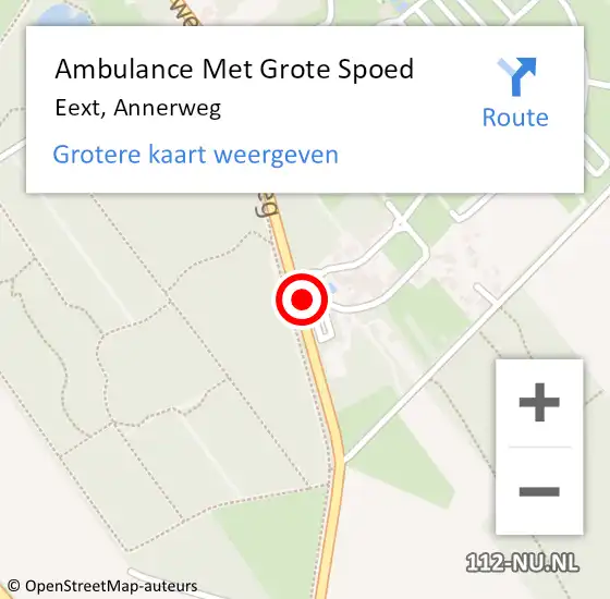 Locatie op kaart van de 112 melding: Ambulance Met Grote Spoed Naar Eext, Annerweg op 23 januari 2017 15:47