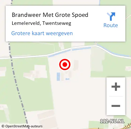 Locatie op kaart van de 112 melding: Brandweer Met Grote Spoed Naar Lemelerveld, Twentseweg op 24 januari 2017 15:59