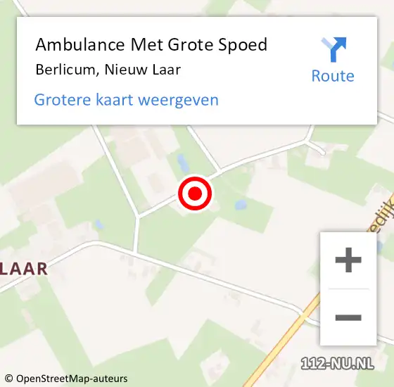 Locatie op kaart van de 112 melding: Ambulance Met Grote Spoed Naar Berlicum, Nieuw Laar op 25 januari 2017 11:14