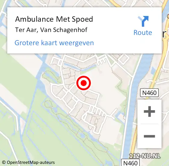Locatie op kaart van de 112 melding: Ambulance Met Spoed Naar Ter Aar, Van Schagenhof op 25 januari 2017 13:43