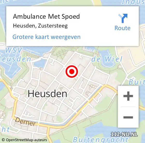 Locatie op kaart van de 112 melding: Ambulance Met Spoed Naar Heusden, Zustersteeg op 25 januari 2017 15:31