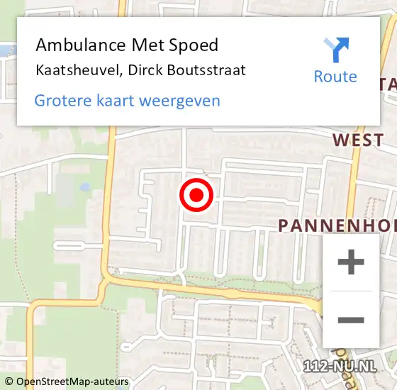 Locatie op kaart van de 112 melding: Ambulance Met Spoed Naar Kaatsheuvel, Dirck Boutsstraat op 25 januari 2017 17:55