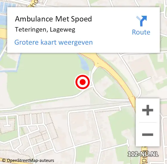 Locatie op kaart van de 112 melding: Ambulance Met Spoed Naar Teteringen, Lageweg op 26 januari 2017 00:21
