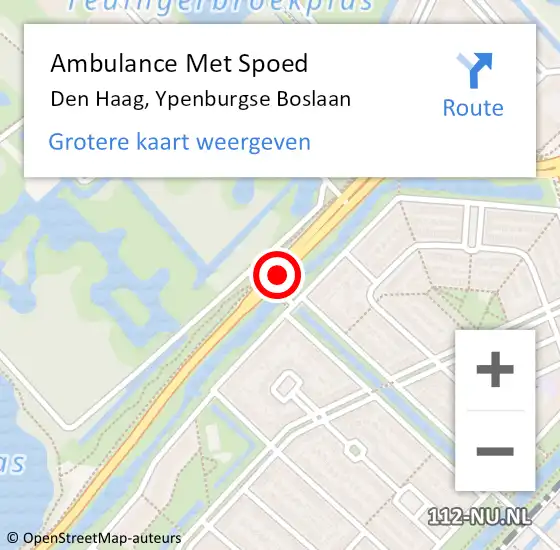 Locatie op kaart van de 112 melding: Ambulance Met Spoed Naar Den Haag, Ypenburgse Boslaan op 26 januari 2017 08:57