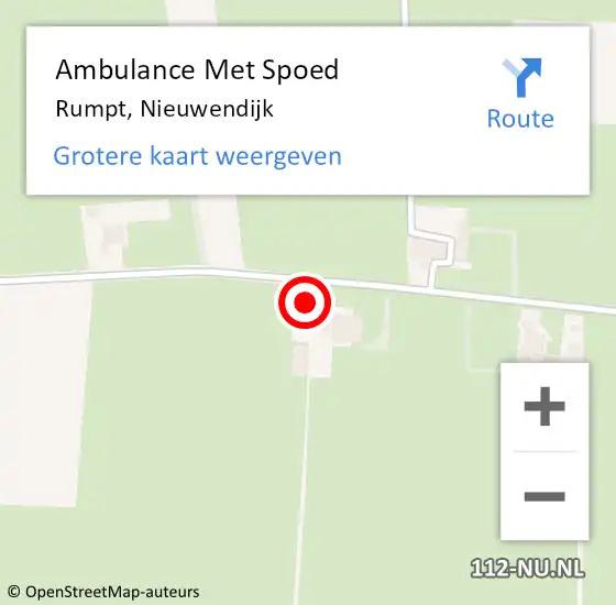 Locatie op kaart van de 112 melding: Ambulance Met Spoed Naar Rumpt, Nieuwendijk op 26 januari 2017 10:55