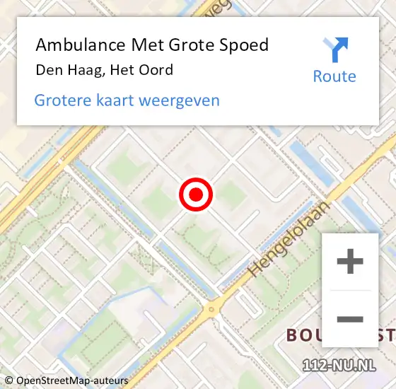 Locatie op kaart van de 112 melding: Ambulance Met Grote Spoed Naar Den Haag, Het Oord op 26 januari 2017 15:03