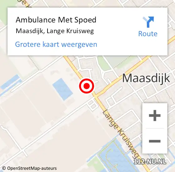Locatie op kaart van de 112 melding: Ambulance Met Spoed Naar Maasdijk, Lange Kruisweg op 26 januari 2017 16:31