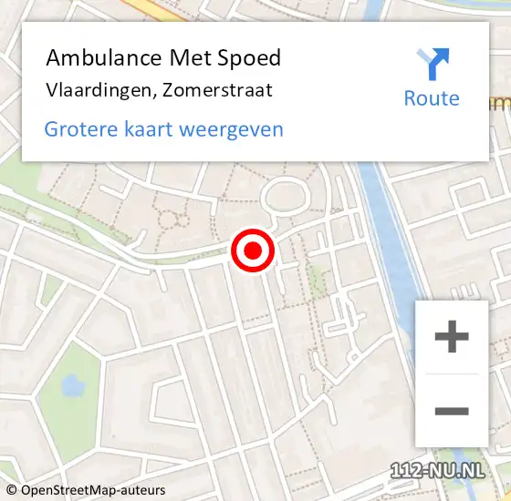 Locatie op kaart van de 112 melding: Ambulance Met Spoed Naar Vlaardingen, Zomerstraat op 26 januari 2017 17:43