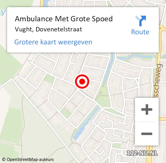 Locatie op kaart van de 112 melding: Ambulance Met Grote Spoed Naar Vught, Dovenetelstraat op 27 januari 2017 14:53
