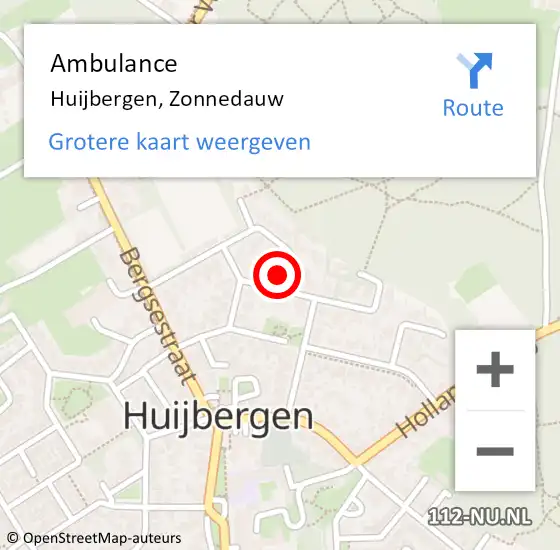 Locatie op kaart van de 112 melding: Ambulance Huijbergen, Zonnedauw op 27 januari 2017 14:53