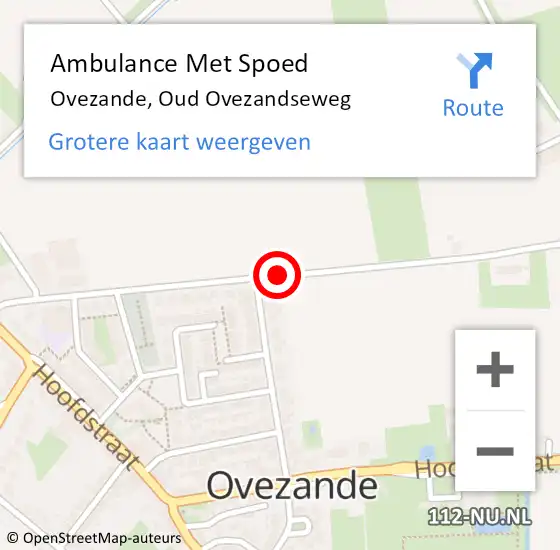 Locatie op kaart van de 112 melding: Ambulance Met Spoed Naar Ovezande, Oud Ovezandseweg op 27 januari 2017 14:55