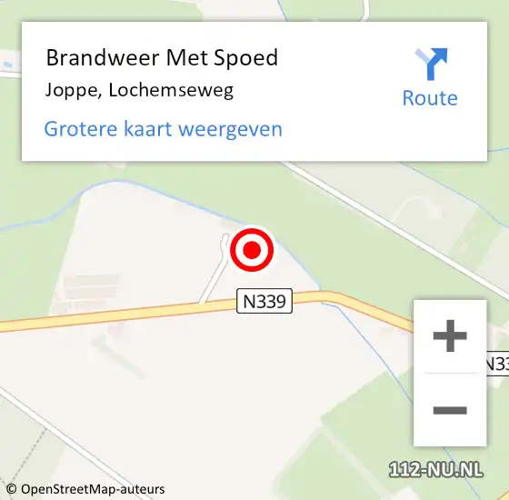 Locatie op kaart van de 112 melding: Brandweer Met Spoed Naar Joppe, Lochemseweg op 27 januari 2017 18:39