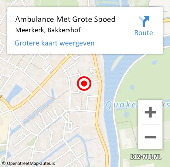 Locatie op kaart van de 112 melding: Ambulance Met Grote Spoed Naar Meerkerk, Bakkershof op 28 januari 2017 16:47