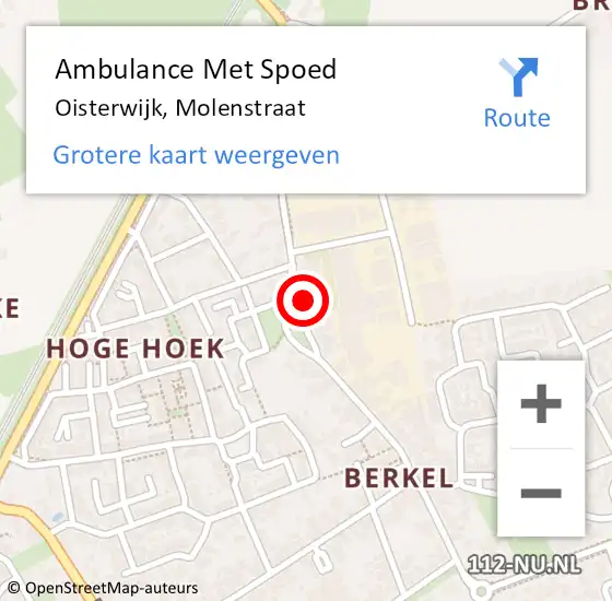 Locatie op kaart van de 112 melding: Ambulance Met Spoed Naar Oisterwijk, Molenstraat op 28 januari 2017 19:42