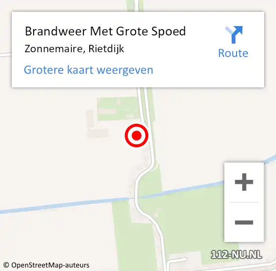 Locatie op kaart van de 112 melding: Brandweer Met Grote Spoed Naar Zonnemaire, Rietdijk op 28 januari 2017 21:01