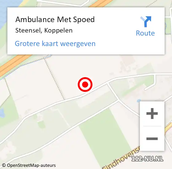 Locatie op kaart van de 112 melding: Ambulance Met Spoed Naar Steensel, Koppelen op 28 januari 2017 22:28