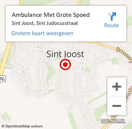 Locatie op kaart van de 112 melding: Ambulance Met Grote Spoed Naar Sint Joost, Sint Judocusstraat op 29 januari 2017 19:55