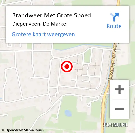Locatie op kaart van de 112 melding: Brandweer Met Grote Spoed Naar Diepenveen, De Marke op 30 januari 2017 03:36