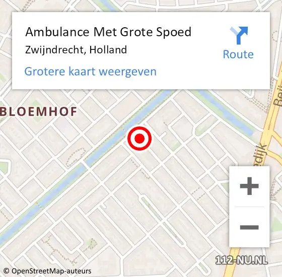 Locatie op kaart van de 112 melding: Ambulance Met Grote Spoed Naar Zwijndrecht, Holland op 30 januari 2017 08:20
