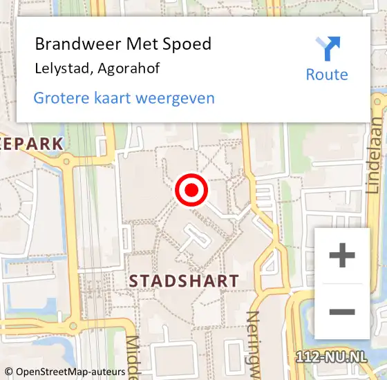 Locatie op kaart van de 112 melding: Brandweer Met Spoed Naar Lelystad, Agorahof op 30 januari 2017 11:14