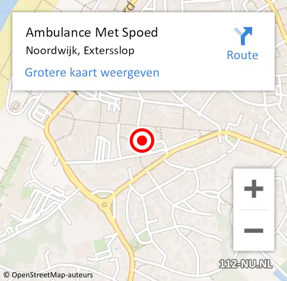 Locatie op kaart van de 112 melding: Ambulance Met Spoed Naar Noordwijk, Exterslop op 30 januari 2017 17:42