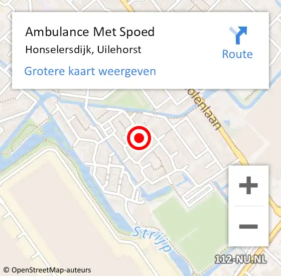 Locatie op kaart van de 112 melding: Ambulance Met Spoed Naar Honselersdijk, Uilehorst op 31 januari 2017 01:02