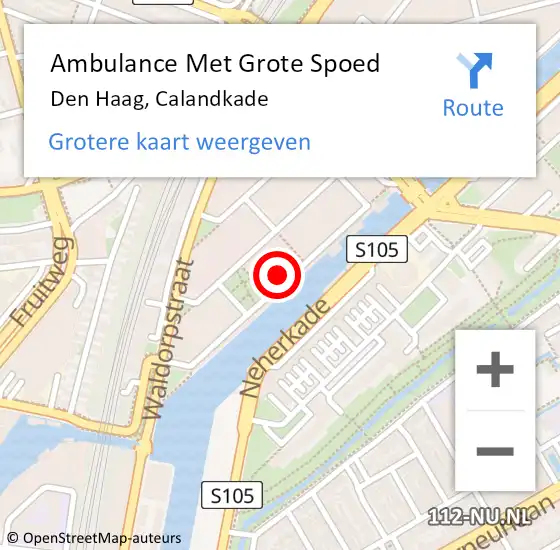 Locatie op kaart van de 112 melding: Ambulance Met Grote Spoed Naar Den Haag, Calandkade op 31 januari 2017 08:31