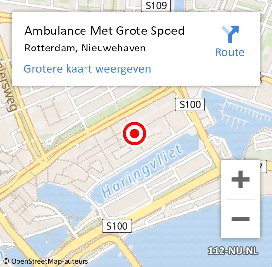 Locatie op kaart van de 112 melding: Ambulance Met Grote Spoed Naar Rotterdam, Nieuwehaven op 1 februari 2017 15:40