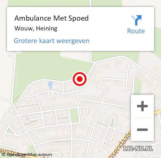 Locatie op kaart van de 112 melding: Ambulance Met Spoed Naar Wouw, Heining op 1 februari 2017 17:46